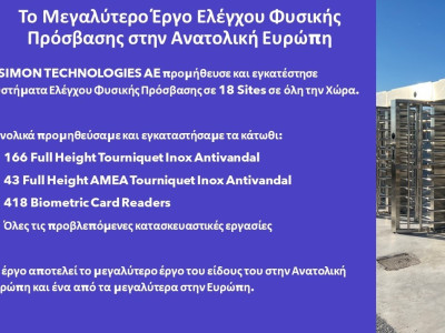 Παράδοση μεγάλου έργου Tourniquet από τη Simon Technologies